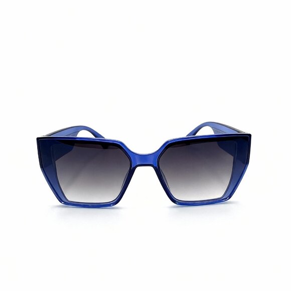 NEW MEDUSA Luxe Iconic Glam Trendy Designer Style Sunglasses Blue Gold - Picture 2 of 5